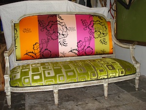 Canapé garni avec des tissus Designer Guild